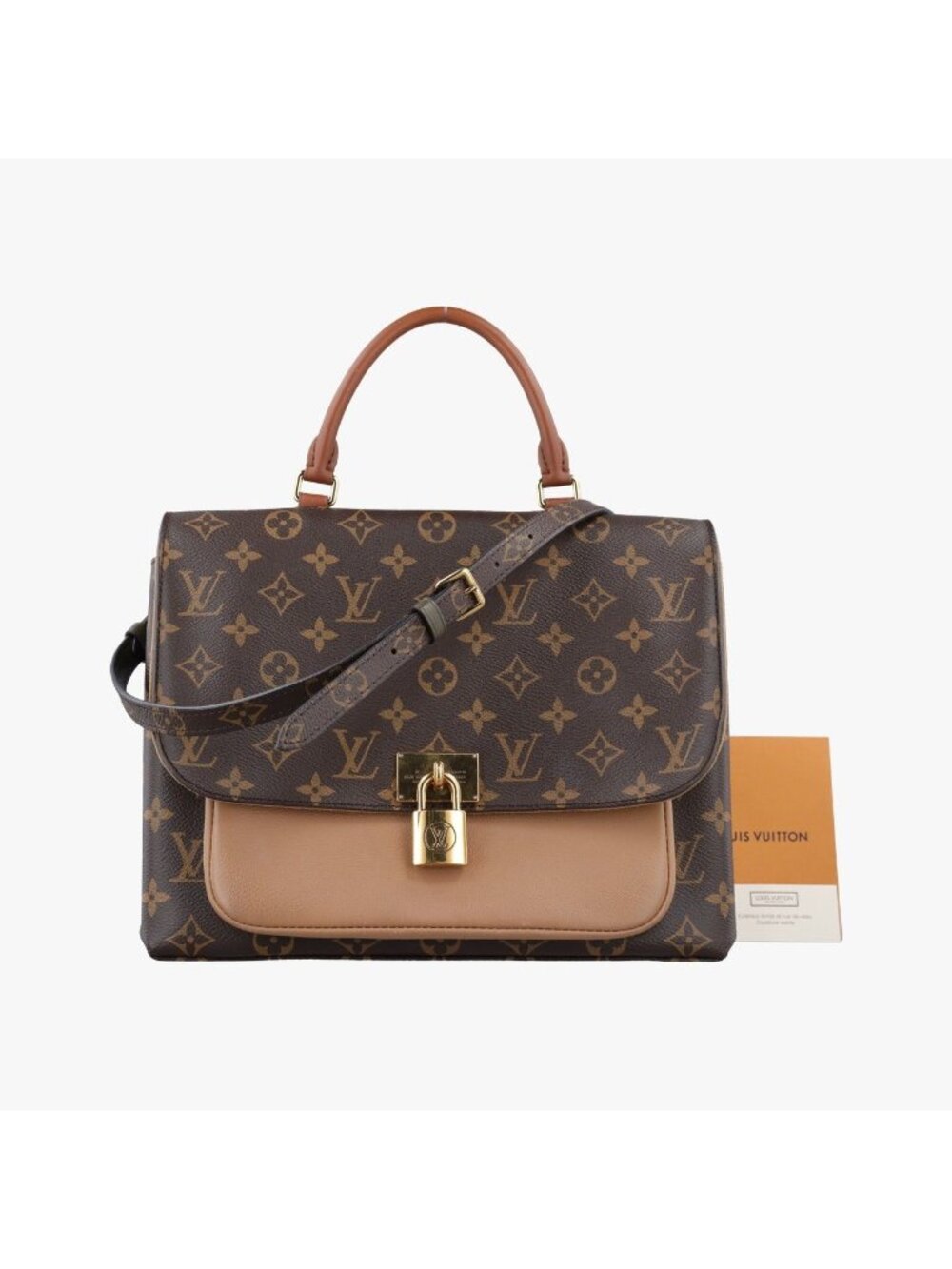 Louis Vuitton Marignan Monogram Brown Sesame Canvas Calfskin Shoulder Bag